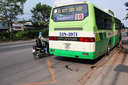 Chiếc xe buýt xảy ra sự cố