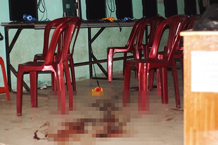 Đâm chết người ngay trong quán Internet - 1 Hiện trường xảy ra vụ án trong quán Internet