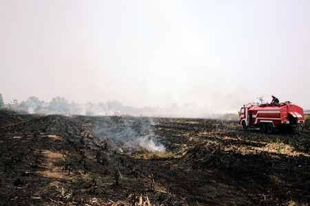 Liên tiếp những vụ cháy cỏ, uy hiếp khu dân cư xảy ra