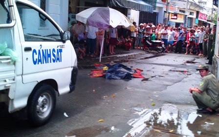 Hiện trường một vụ án mạng xuất phát từ mâu thuẫn khi tham gia giao thông