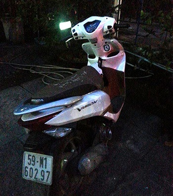 Chiếc xe tên cướp dùng làm phương tiện gây án