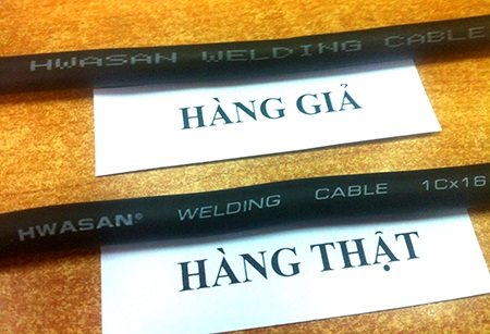 Bắt vụ làm giả dây cáp điện gây nguy hiểm cho người sử dụng - 2 Hàng nhái thì đường kính của các loại dây này sẽ giảm 3-5mm so với hàng thật