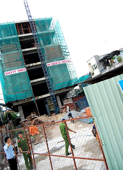 Công trình nơi xảy ra vụ đứt cáp thang máy khiến một công nhân nguy kịch