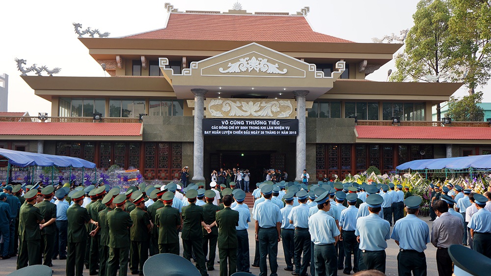 Đau xót tiễn đưa 4 chiến sĩ hy sinh trong vụ rơi trực thăng quân sự - 1 Lễ tang 4 chiến sĩ hy sinh được diễn ra tại nhà tang lễ Bộ Quốc phòng phí Nam