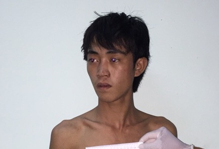 Đối tượng Đoàn Đình Thảo tại cơ quan công an