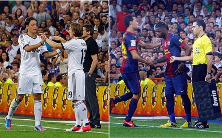 Nhìn lại những khoảnh khắc lịch sử Real Madrid đánh bại Barcelona - 14 Hai tân binh đáng chú ý của hai đội là Luka Modric và Alex Song đều được trình làng trong hiệp 2.