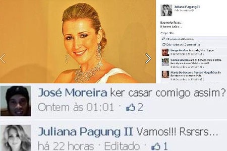 Ronaldinho “tán gái” bằng facebook - 1 Ronaldinho tán tỉnh cô ca sĩ khả ái Juniana bằng Facebook