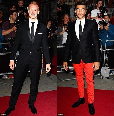ĐT Olympic Anh thắng lớn tại lễ trao giải Men Of The Year - 7 Nhà vô địch nhảy xa Greg Rutherford (trái) và VĐV huy chương bạc thể dục dụng cụ Louis Smith (phải)