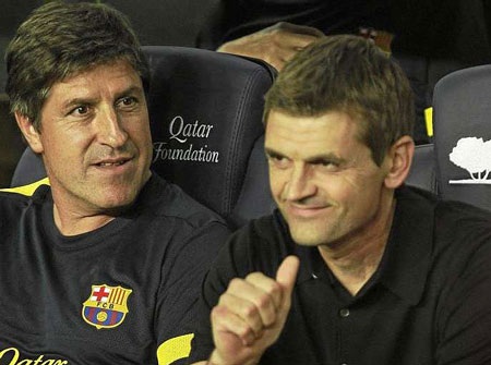 Jordi Roura được chỉ định dẫn dắt tạm thời Barcelona - 1 Trợ lý Roura (trái) sẽ tạm thời dẫn dắt Barcelona thay Vilanova