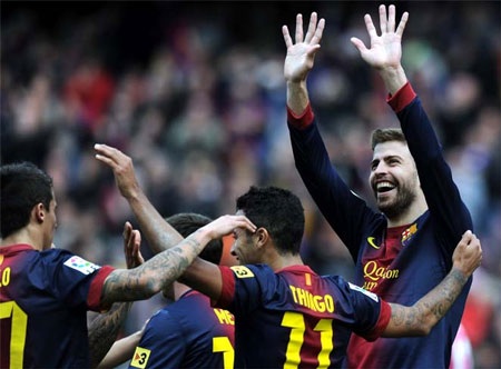 Nhìn lại bữa tiệc bàn thắng thịnh soạn tại Nou Camp - 17 Không tung ra đội hình mạnh nhất nhưng Barcelona vẫn có được chiến thắng tưng bừng.