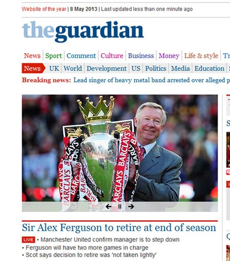 Báo giới Anh chấn động trước thông tin Alex Ferguson nghỉ hưu - 2 Báo giới Anh chấn động trước thông tin Alex Ferguson kết thúc sự nghiệp
