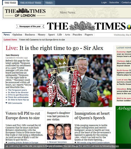 Báo giới Anh chấn động trước thông tin Alex Ferguson nghỉ hưu - 3 Báo giới Anh chấn động trước thông tin Alex Ferguson kết thúc sự nghiệp