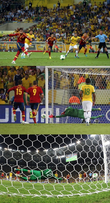 Sergio Ramos bỏ lỡ cơ hội ghi bàn thắng danh dự cho Tây Ban Nha trên chấm phạt 11m.