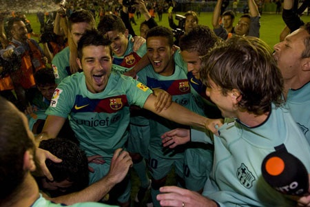 Những khoảnh khắc đáng nhớ của David Villa trong màu áo Barca - 7 Cùng với Barcelona, David Villa có được danh hiệu La Liga đầu tiên trong sự nghiệp.