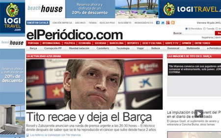 Truyền thông quốc tế bàng hoàng trước tin Vilanova chia tay Barcelona - 1 Thông tin Vilanova chia tay Barcelona đến một cách quá bất ngờ và thực sự là một cú sốc với tất cả.
