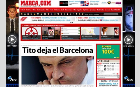Truyền thông quốc tế bàng hoàng trước tin Vilanova chia tay Barcelona - 4 Vilanova buộc phải ngừng công việc tại Nou Camp để tập trung chữa trị bệnh.