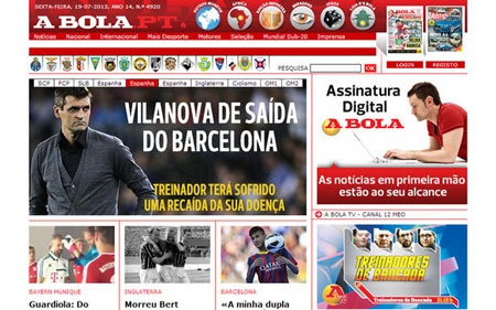 Truyền thông quốc tế bàng hoàng trước tin Vilanova chia tay Barcelona - 9 Vilanova buộc phải ngừng công việc tại Nou Camp để tập trung chữa trị bệnh.