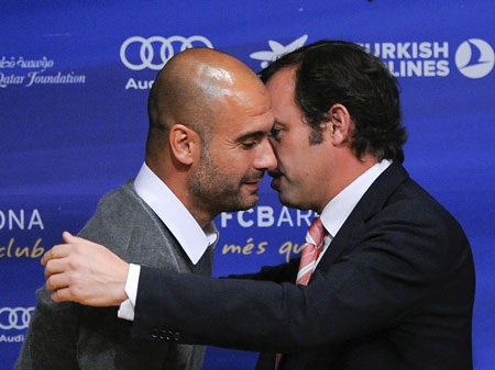 5 điểm nhấn gây đổ vỡ mối quan hệ giữa Guardiola và Rosell - 1 Guardiola và Rosell chỉ bằng mặt chứ chưa bao giờ bằng lòng