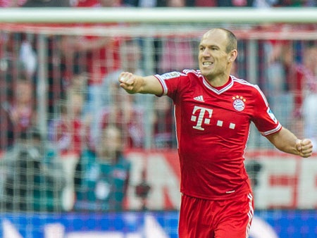 Götze bùng nổ, Bayern Munich hủy diệt Mainz - 3 Robben thi đấu bùng nổ trong hiệp 2 với 1 bàn thắng và 1 đường chuyền thành bàn