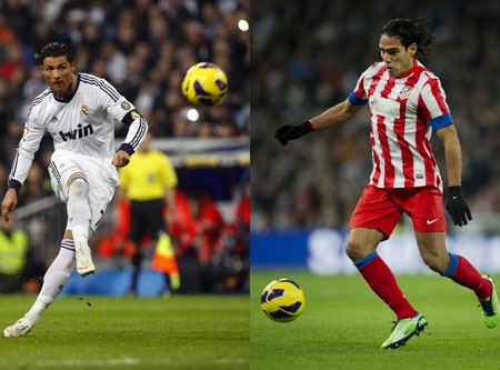 C.Ronaldo đang áp sát Falcao trong cuộc đua Pichichi