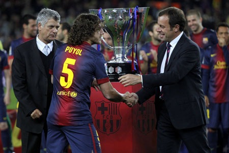 Rosell trong lễ ăn mừng chức vô địch La Liga 2012-13.