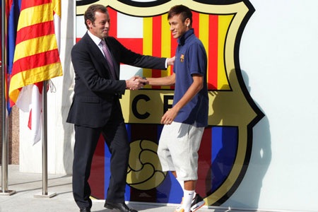 Rosell trong lễ ăn mừng chức vô địch La Liga 2012-13.