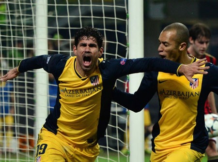 Atletico Madrid tạo địa chấn trên sân AC Milan - 1 Diego Costa một lần nữa tỏa sáng đem về chiến thắng cho Atletico Madrid