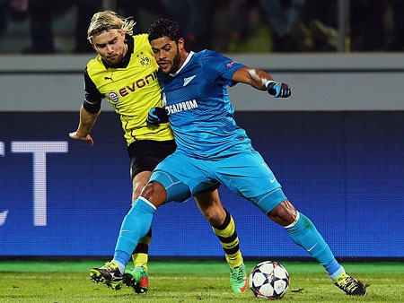 Hulk và đồng đội gần như tê liệt trước sức mạnh mà Dortmund thể hiện
