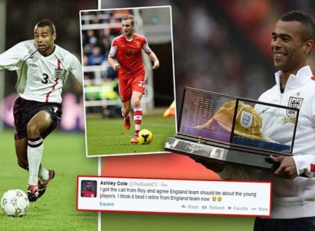 Mất suất dự World Cup, Ashley Cole chia tay sự nghiệp quốc tế - 1 Cole từ giã đội tuyển Anh