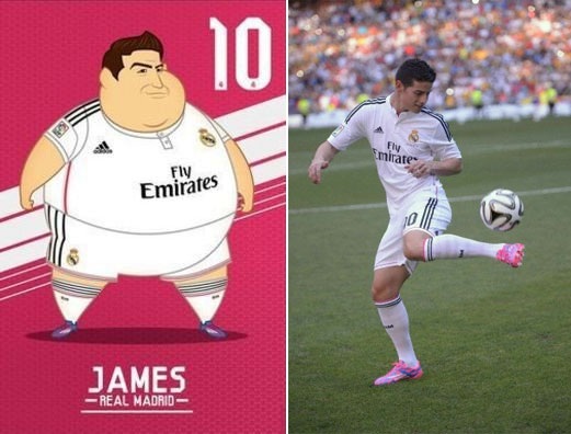 Biếm họa: Khi dàn sao Real Madrid phát phì - 3 James Rodriguez