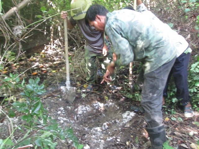 Nhiều thùng phuy bốc mùi thuốc trừ sâu nồng nặc được chôn dưới đất 