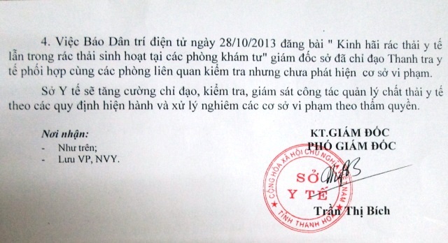 Báo cáo nhanh của Sở Y tế gửi Cục Quản lý môi trường- Bộ y tế