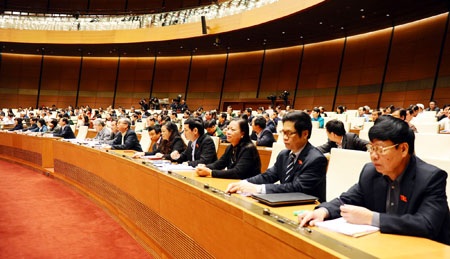 Quốc hội trong phiên họp toàn thể tại hội trường (ảnh: Minh Thanh).