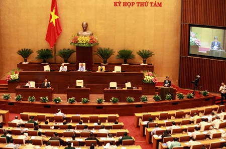 Mặt trận thực hiện giám sát Đảng, phản biện đường lối của Đảng? - 1 Buổi làm việc sáng 22/10 của Quốc hội (ảnh: Minh Thanh).