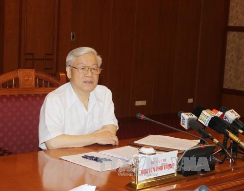 Tổng Bí thư giao 10 nhiệm vụ về phòng chống tham nhũng - 1 Tổng Bí thư Nguyễn Phú Trọng phát biểu kết luận phiên họp. Ảnh: TTXVN