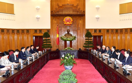 Thủ tướng tiếp Tỉnh trưởng tỉnh Vân Nam, Trung Quốc tại trụ sở Chính phủ.