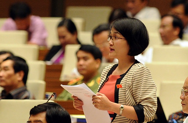 Đại biểu Phạm Thị Phương - đoàn Hà Tĩnh (ảnh: Ngọc Châu).