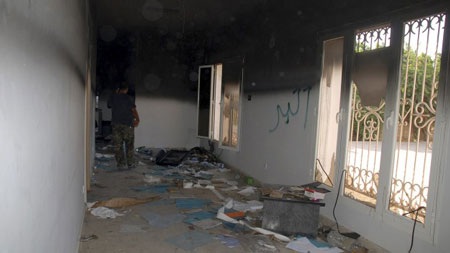 Lãnh sự quán Mỹ tại Libya tan hoang sau vụ tấn công - 23 Video lãnh sự quán Mỹ chìm trong biển lửa đêm 11/9: