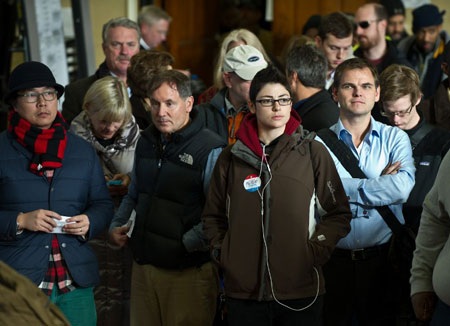 Những hình ảnh xếp hàng tại điểm bỏ phiếu ở Washington DC.