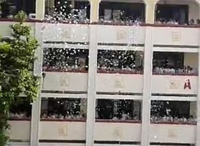 Hàng trăm học sinh xé đề cương Sử xôn xao dân mạng - 3 Chẳng mấy chốc cả sân trường đã trắng xóa