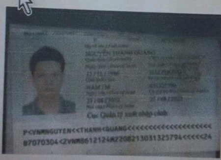 Cảnh sát Thái Lan truy nã hai người Việt - 2 Hộ chiếu của một trong hai nghi phạm.