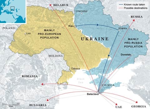 Ông Yanukovych đang ẩn mình trong boong-ke? - 1 Những địa điểm ông Yanukovych có thể đến.