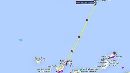 Vị trí hiện tại và khoảng cách đến cảng Tenerife
- Tây Ban Nha