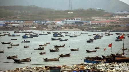 Một cảng ở Đại Liên, Liêu Ninh, Trung Quốc.