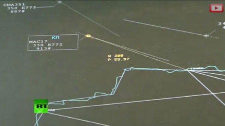 Vụ MH17: Nga "tung" video, ảnh phản bác Ukraine - 6 Hình ảnh radar cho thấy máy bay Su-25 bay gần MH17 vào ngày 17/7.