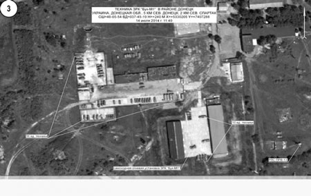 Vụ MH17: Nga "tung" video, ảnh phản bác Ukraine - 3 Các đơn vị tên lửa Buk ở vùng Donetsk, cách bắc thành phố Donetsk 5km vào ngày 14/7.