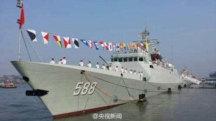 Trung Quốc tăng cường tàu hộ vệ tên lửa tới Hoa Đông - 1 Tàu hộ về tên lửa Type 056 “Tuyền Châu 588”