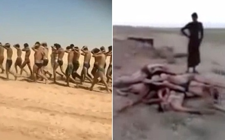 Phiến quân IS tung video hành quyết tập thể 250 bính sỹ Syria - 1 Hình ảnh từ video do IS tung lên mạng YouTube.