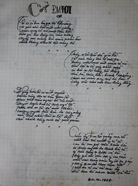 Trong một bài thơ, người lính có nhắc tới tên người em gái - tôi có cô em tên gọi thị Hường