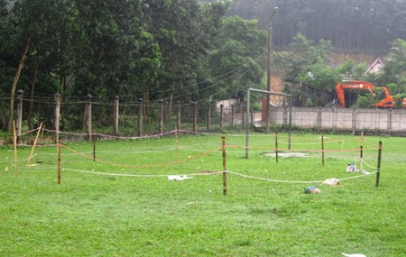 Hiện trường vụ nổ đã được phong tỏa để phục vụ điều tra (Ảnh: Hải Nguyễn)